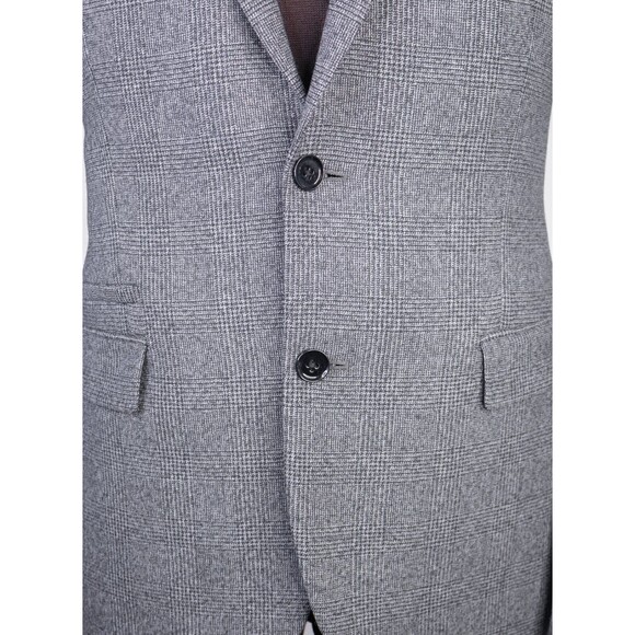 Express Photographer Blazer Sport Coat Mens 40R Fitted Plaid 2 Button Wool Blend - Picture 3 of 14